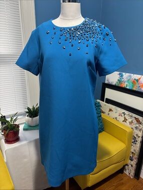 Blue Jeweled Shift Dress by Sachin & Babi size 6
